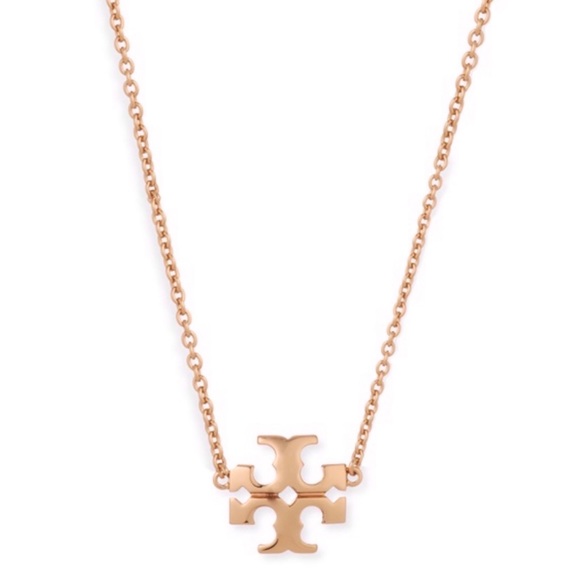 TORY BURCH • Rose Gold Kira Logo Charm Pendant Necklace - Picture 1 of 4